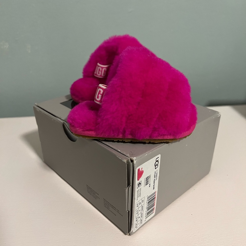Ugg fluffy yeah slides -hot pink- kids